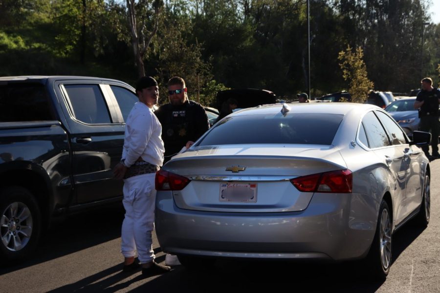 The man arrested in the chase drove through the on-campus apartment complex dodging buildings and pedestrians on Wednesday, March 9, 2022. Sacramento sheriffs followed the suspect into the Hornet Commons parking lot before making an arrest.